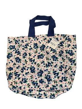 Shabby Chic Blueberry Large Canvas Tote NWT Cottagecore Coastal Summer Bag